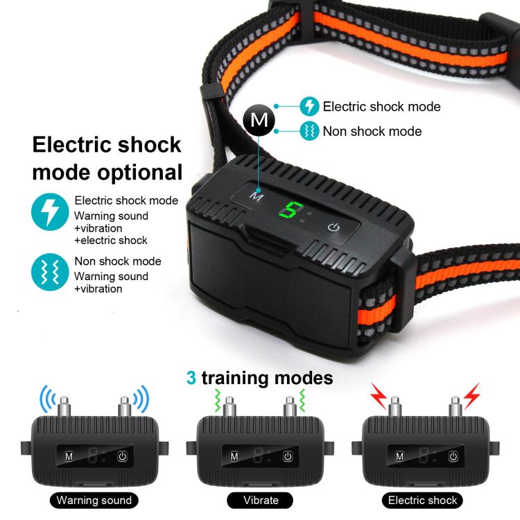 Anti-Barking Dog Collar Pet Remote Control Training Barking Control Device(Black)