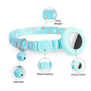For Airtag Tracker Protective Case Cat Collar GPS Locator Protective Case With Bell(Pineapple Parrot)