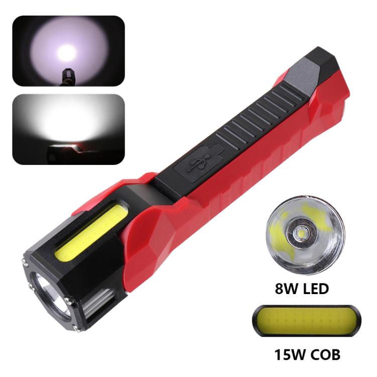 Magnet-Hook COB Rotating Strong Light Emergency Work Light(Gray)