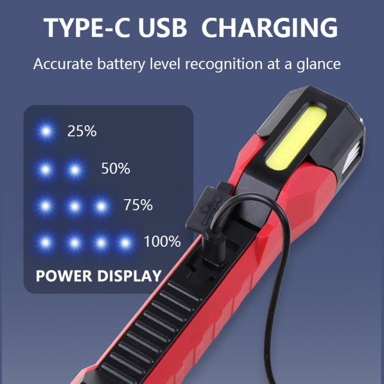 Magnet-Hook COB Rotating Strong Light Emergency Work Light(Gray)