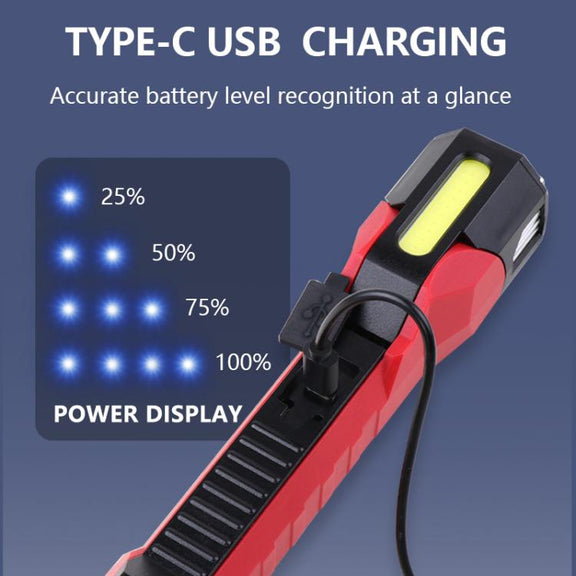 Magnet-Hook COB Rotating Strong Light Emergency Work Light(Gray)