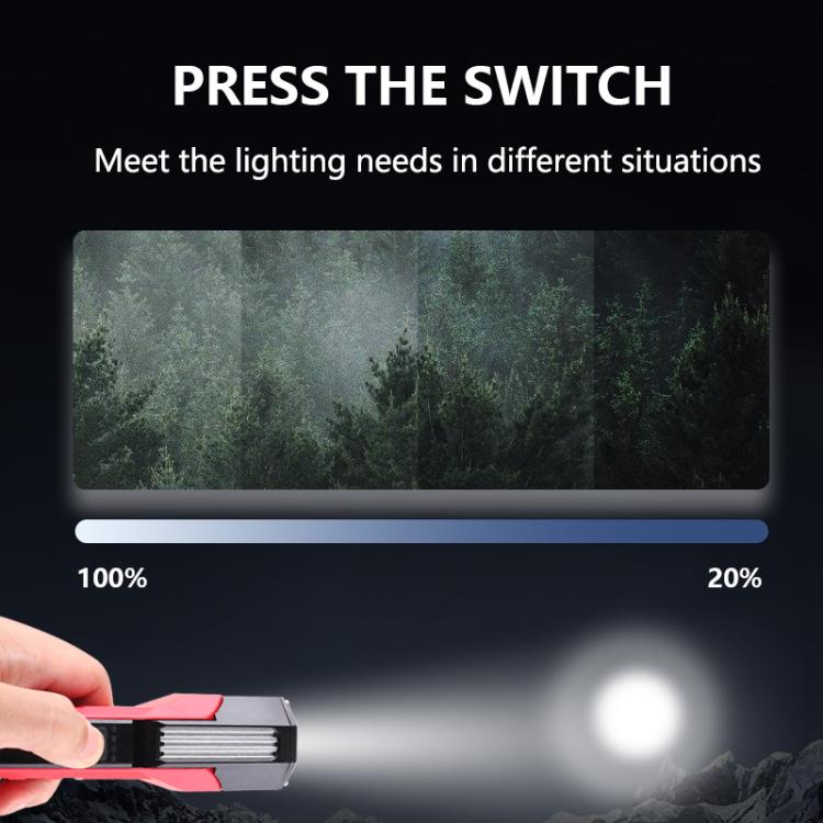 Magnet-Hook COB Rotating Strong Light Emergency Work Light(Gray)