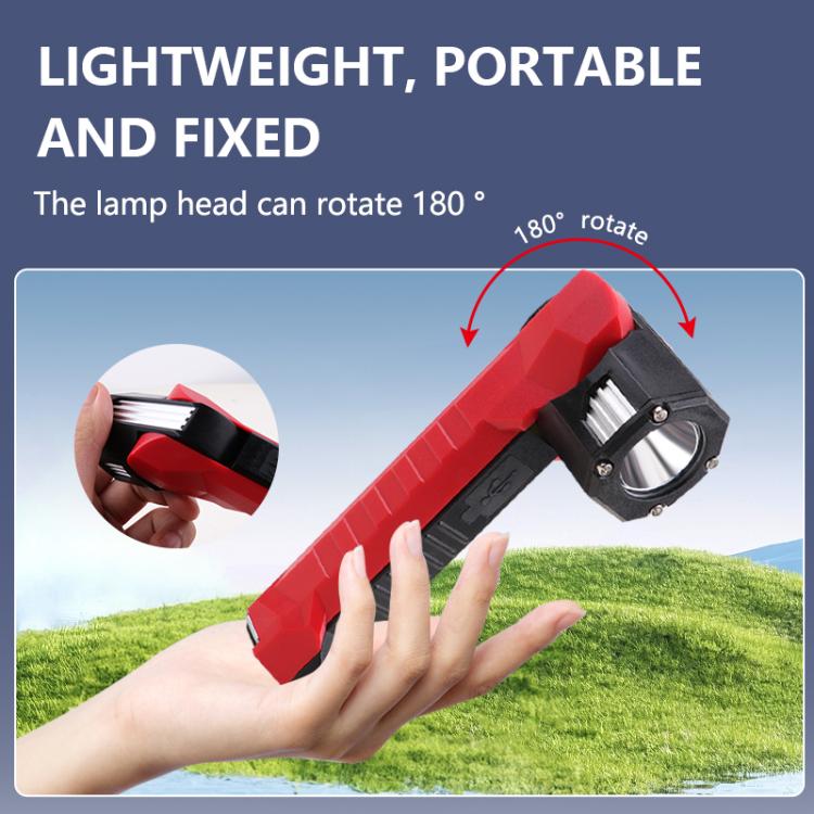 Magnet-Hook COB Rotating Strong Light Emergency Work Light(Gray)