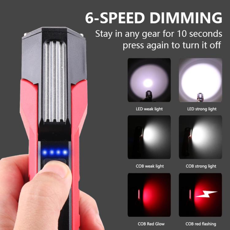 Magnet-Hook COB Rotating Strong Light Emergency Work Light(Gray)