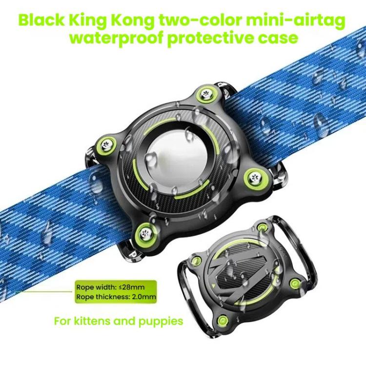 For AirTag Tracker Water-resistant Protective Case Puppy Kitten Collar Metal Buckle Model Protective Cover(Blue+White PC)