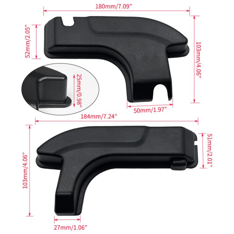 For Jeep Wrangler JL Rear Window Cable Decorative Cover(Black)