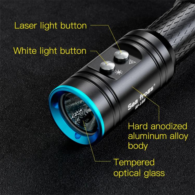 Sea Frogs  SF-L03 100m/325FT IPX8 Underwater Video Light 1000 lm Diving Flashlight(Blue)