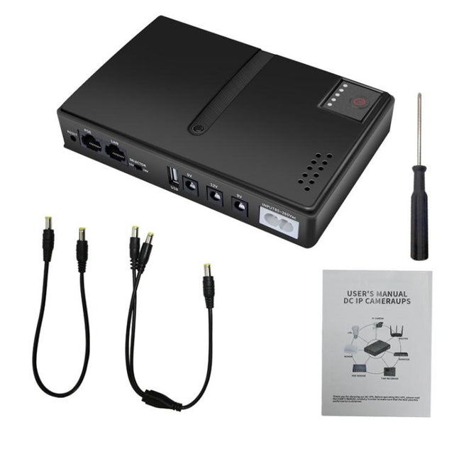 Uninterruptible Power Supply with DC Output 5V/9V/12V for Router, Modem, Security Camera, Mobile Phone EU Plug