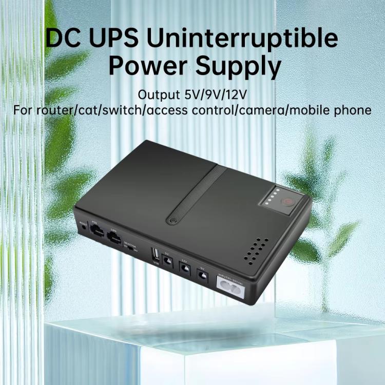 Uninterruptible Power Supply with DC Output 5V/9V/12V for Router, Modem, Security Camera, Mobile Phone EU Plug