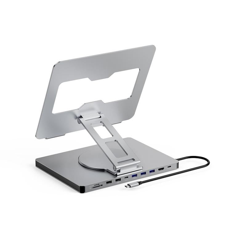 Blueendless 4K/60Hz Multifunctional Docking Station Tablet Holder, Spec: 10-in-1 Rotating