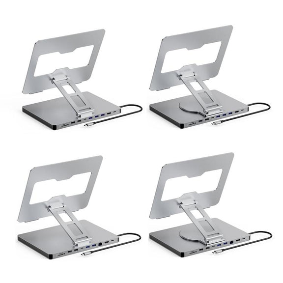 Blueendless 4K/60Hz Multifunctional Docking Station Tablet Holder, Spec: 10-in-1 Rotating