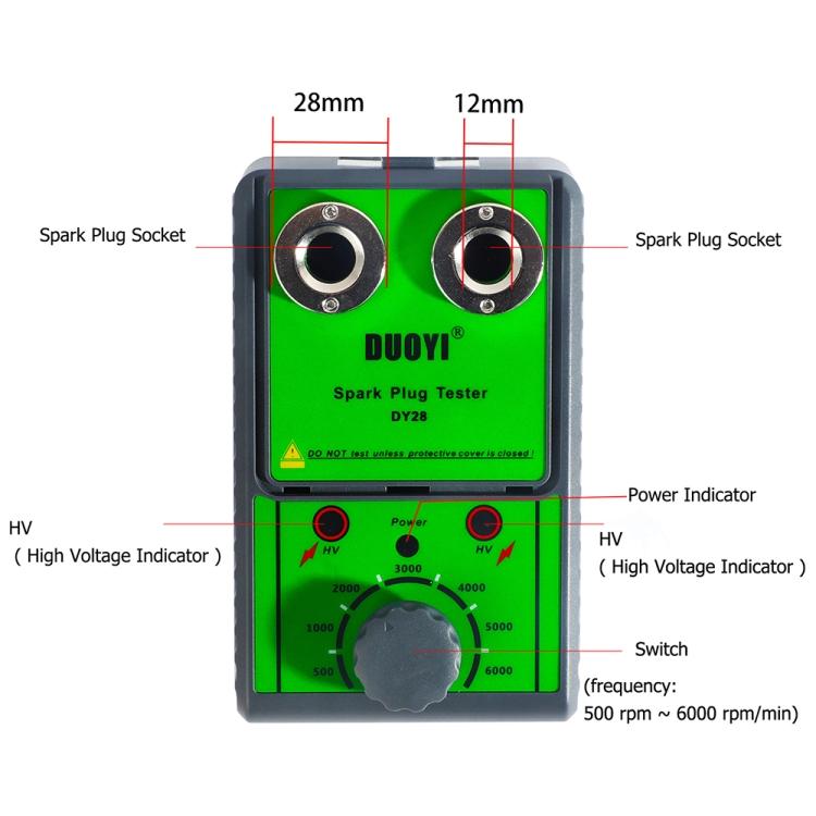 DUOYI Automobile Dual-hole Spark Plug Diagnostic Tester(EU Plug)