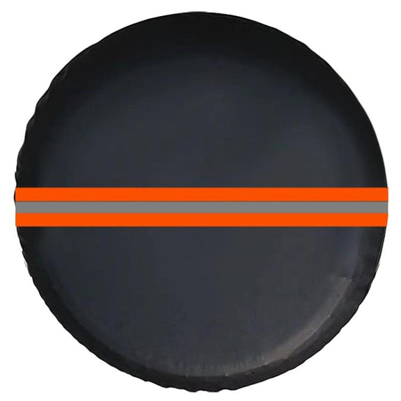 16inch Thickened Imitation Leather Car Tire Protector Spare Tire Cover With Reflective Stripes(FG-2 Red)