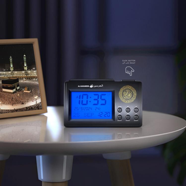 Simple Desktop Clock Perpetual Calendar Alarm Clock(Black)