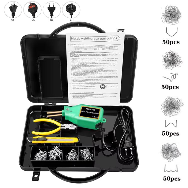 Car Bumper Welding Plastic Welding Tools Welding Wire Patch Nail Hot Stapler Repair Welder, Plug: UK Plug