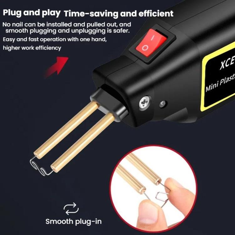 Car Bumper Welding Plastic Welding Tools Welding Wire Patch Nail Hot Stapler Repair Welder, Plug: UK Plug