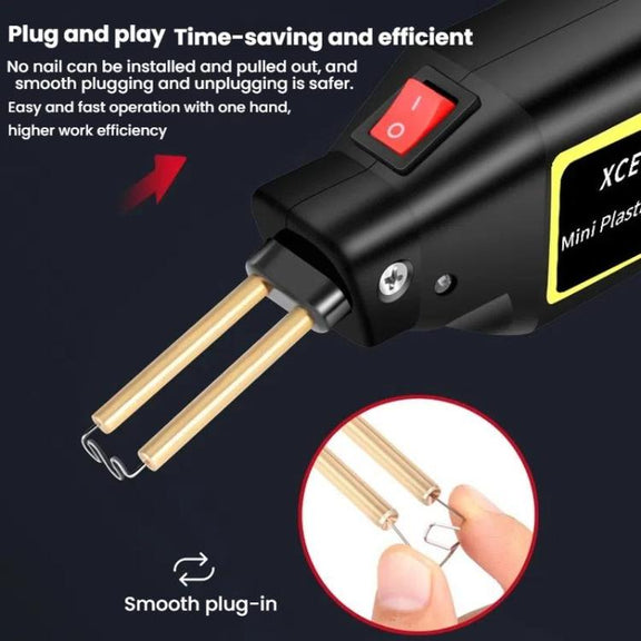 Car Bumper Welding Plastic Welding Tools Welding Wire Patch Nail Hot Stapler Repair Welder, Plug: UK Plug