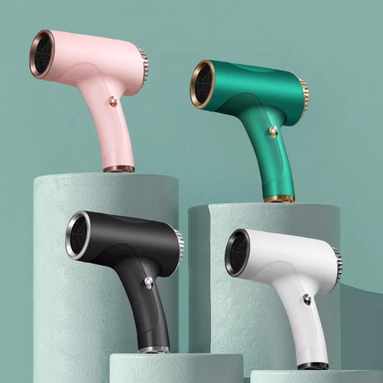 Rechargeable Wireless Hair Dryer Negative Ion Hot and Cold Wind Versatile Hairdressing Tools US Plug(Pink)