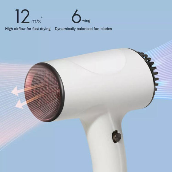 Rechargeable Wireless Hair Dryer Negative Ion Hot and Cold Wind Versatile Hairdressing Tools US Plug(Pink)