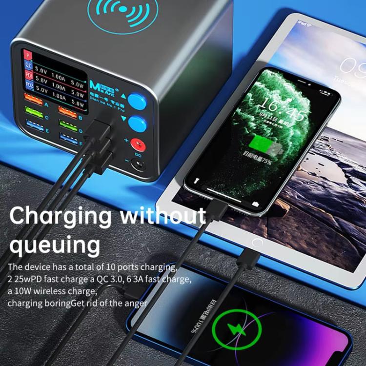 MaAnt DianBa No.1 Pro Multi-port Charger 9-ports With Digital Display Power Wireless Charger EU Plug