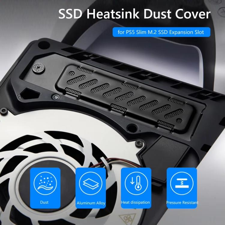 For PS5 Slim / PS5 Pro M.2 SSD Heatsink Dust Cover Expansion Slot Radiator(Green)