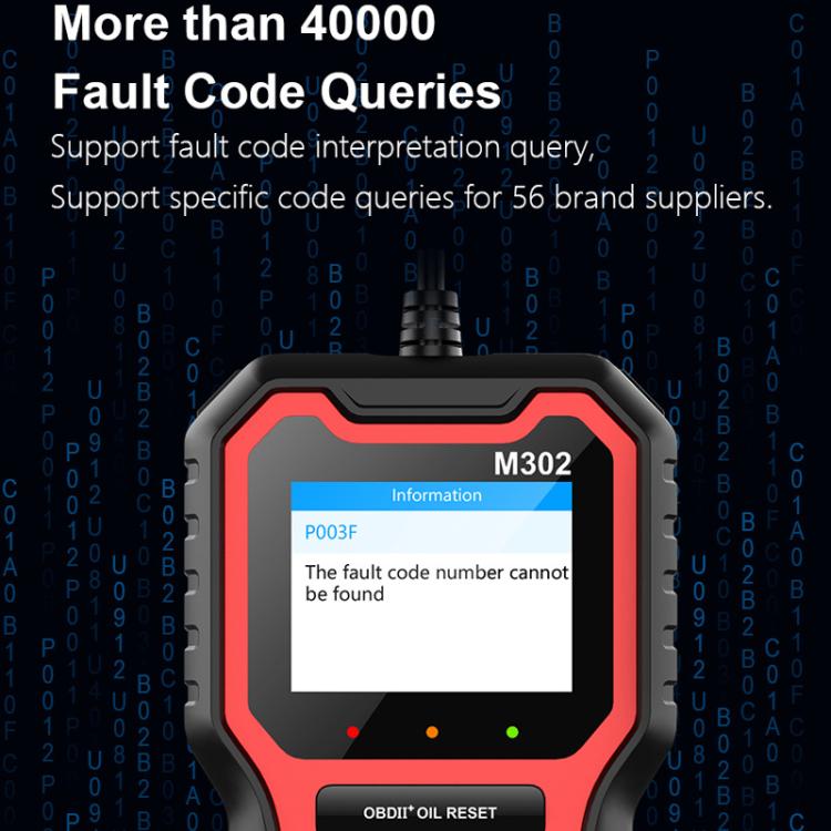 M302 Car Oil Reset Code Reader Automotive Maintenance Light Zero Reset Fault Diagnosis Tool