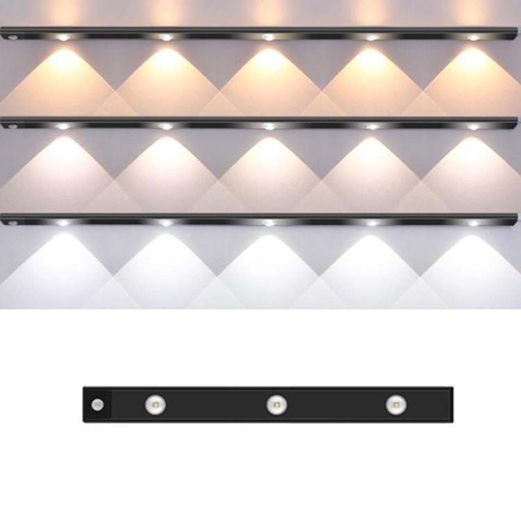 40cm Rechargeable Motion Sensor Light Bar Cabinet Wardrobe Lamp With Remote Control(Black)