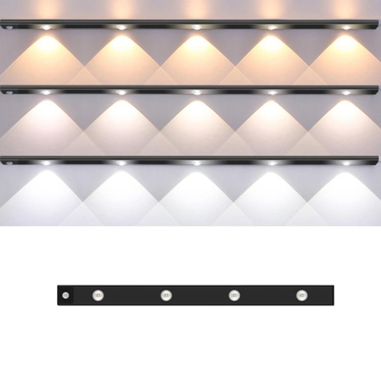 60cm Rechargeable Motion Sensor Light Bar Cabinet Wardrobe Lamp With Remote Control(Black)