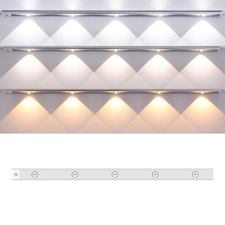 80cm Rechargeable Motion Sensor Light Bar Cabinet Wardrobe Lamp With Remote Control(Silver)