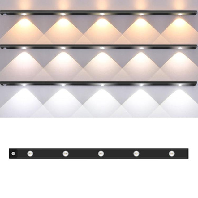 80cm Rechargeable Motion Sensor Light Bar Cabinet Wardrobe Lamp With Remote Control(Black)