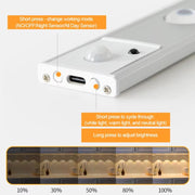 80cm Rechargeable Motion Sensor Light Bar Cabinet Wardrobe Lamp With Remote Control(Black)
