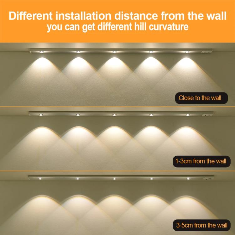 80cm Rechargeable Motion Sensor Light Bar Cabinet Wardrobe Lamp With Remote Control(Black)
