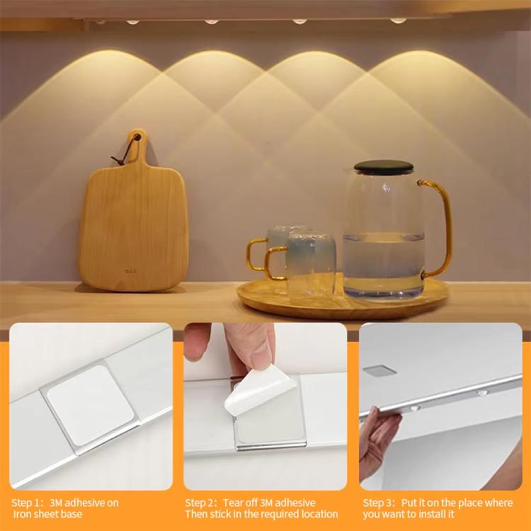 80cm Rechargeable Motion Sensor Light Bar Cabinet Wardrobe Lamp With Remote Control(Black)