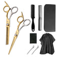 Stainless Steel Haircutting Scissors Set Hair Cutting Tools, Spec: 9-in-1 Half-gold - free shipping - PMC TechLife - Order now!