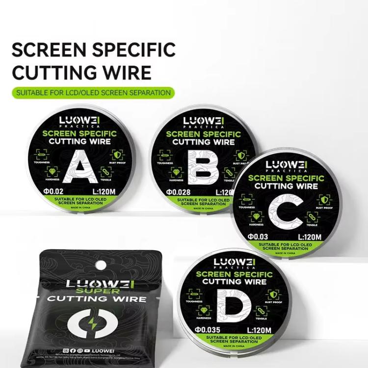 LUOWEI 120M Cell Phone LCD Screen Separation Line High Hardness Cutting Diamond Wire, Spec: B 0.028mm