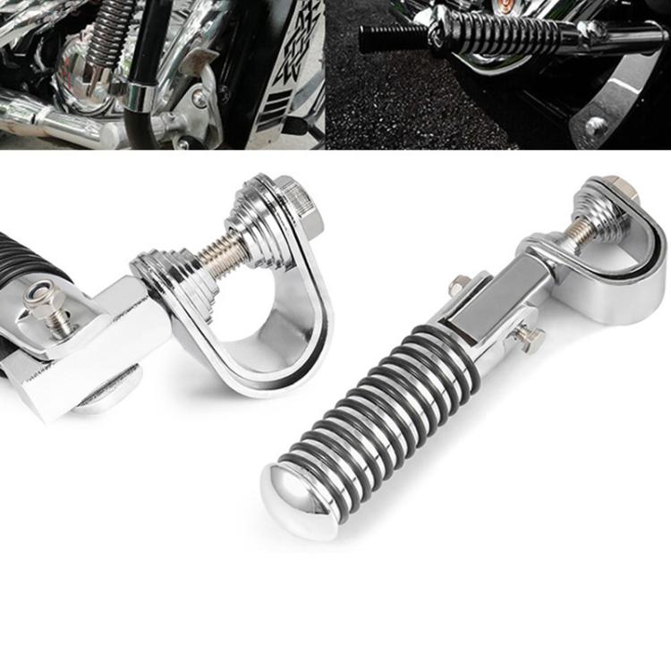 For Harley Motorcycle Modification Collapsible Footpegs Foot Guard Spike Mounted Pedals(Black)