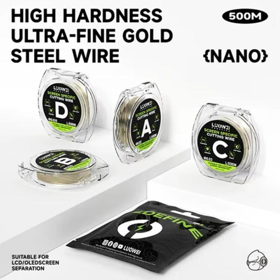 LUOWEI 500M Steel Wire Cell Phone Screen Separation Wire Cutting Wire, Spec: B 0.028mm