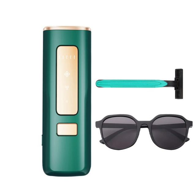 Sapphire Ice Sense Painless Laser Hair Remover Intense Pulse Ice Hair Removal Device, Style: Dark Green FY-505AG(EU Plug)
