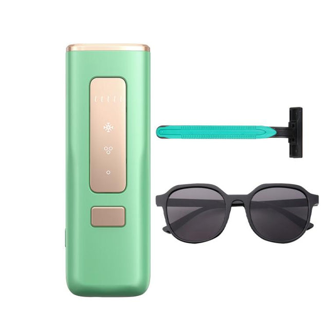 Sapphire Ice Sense Painless Laser Hair Remover Intense Pulse Ice Hair Removal Device, Style: Crystal Green FY-505AL(AU Plug)