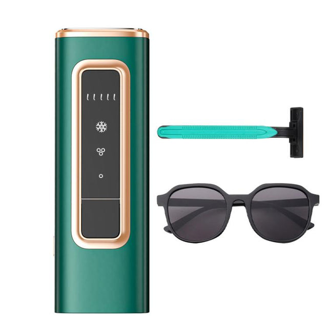 Sapphire Ice Sense Painless Laser Hair Remover Intense Pulse Ice Hair Removal Device, Style: Dark Green FY-509AG(AU Plug)
