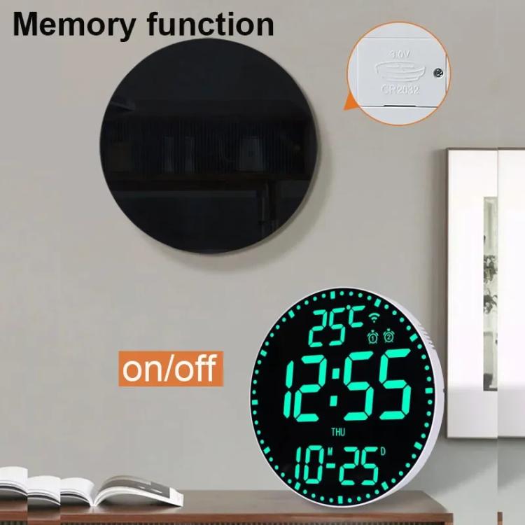 Wifi App Control LED Digital Wall Clock With RGB Light Multi-Functional Alarm Clock(White Shell Cloth Surface)