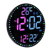 11.6-Inch RGB Wall Clock With Remote Control Multi-Functional Alarm Clock White+Black