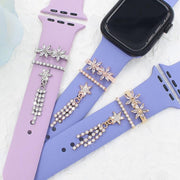 3pcs / Set 22mm Width Smart Watch Silicone Band Decorative Ring Metal Accessories, Style: 4