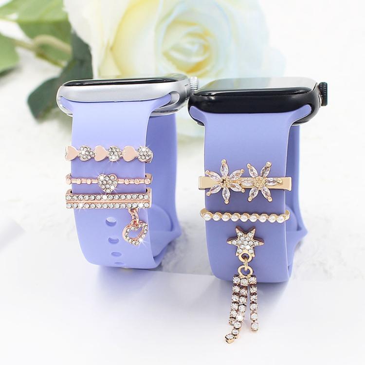 3pcs / Set 22mm Width Smart Watch Silicone Band Decorative Ring Metal Accessories, Style: 3
