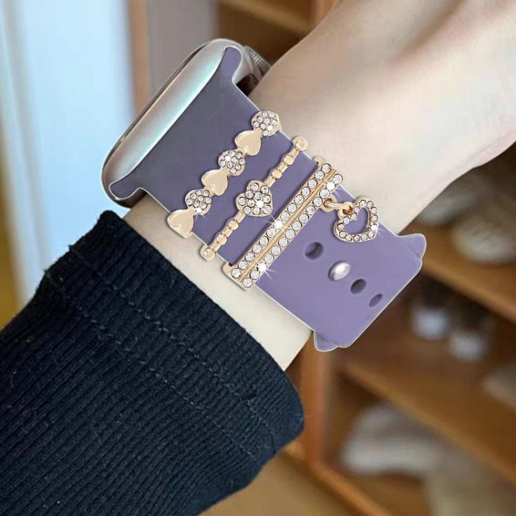 3pcs / Set 22mm Width Smart Watch Silicone Band Decorative Ring Metal Accessories, Style: 5
