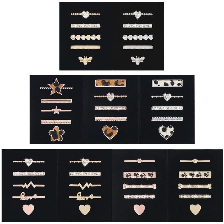 5pcs / Set 20mm Width Smart Watch Silicone Band Decorative Ring Metal Accessories, Style: Silver 2