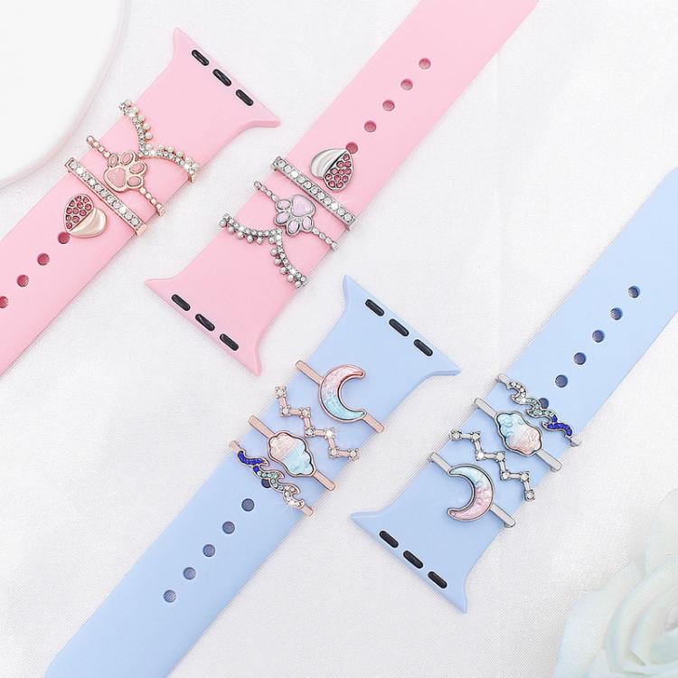 4pcs / Set 22mm Width Smart Watch Band Decorative Ring Metal Accessories, Style: 4
