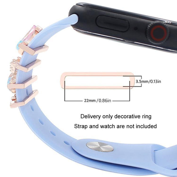 4pcs / Set 22mm Width Smart Watch Band Decorative Ring Metal Accessories, Style: 3