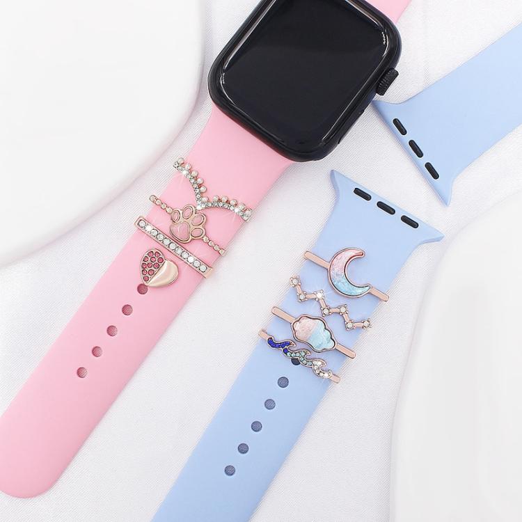 4pcs / Set 22mm Width Smart Watch Band Decorative Ring Metal Accessories, Style: 4