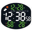 Digital Wall Clock Weather Station Forecast TEMP Humidity 2 Alarm Table Clock With Remote Control(Green+White) - Wall Clock by PMc TechLife | Online Shopping South Africa | PMc TechLife | Buy Now Pay Later Mobicred